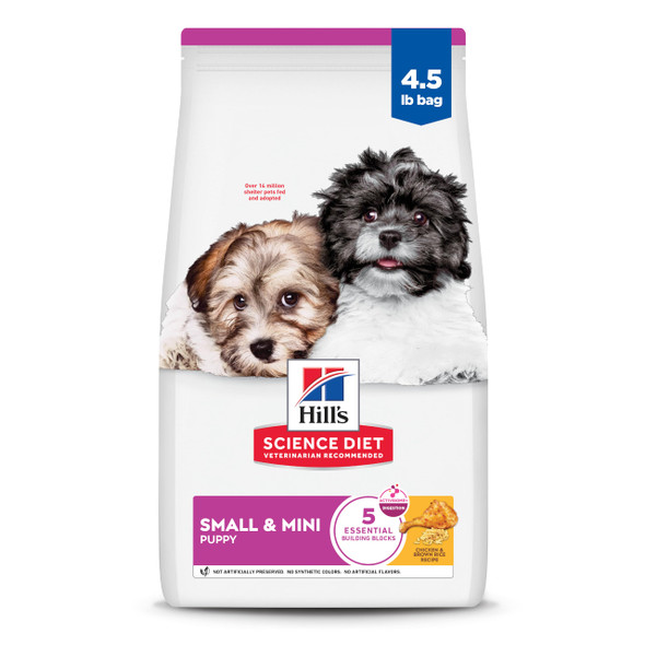 Hill'S Science Diet Puppy Small & Mini Breeds Dry Dog Food Chicken & Brown Rice 4.5 Lb. Bag