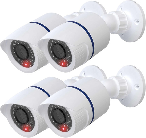 WALI Dummy Fake Simulated Surveillance Security CCTV Dome Camera Indoor Outdoor with One LED Light, Warning Security Alert Sticker Decal (TC-W4), 4 Packs, White WALI Dummy Fake Simulated Surveillance Security CCTV Dome Camera Indoor Outdoor with One LED Light, Warning Security Alert Sticker Decal (TC-W4), 4 Packs, White