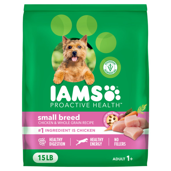 Iams Proactive Health Dry Dog Food For Small Breeds Adult Dog Food Dry Recipe 15 Lb. Bag