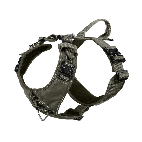 Icefang Dog Strap Harness With 4 X Metal BucklesFor Large Sized DogK9 VestY-Shape ChestAdjustable Pet HarnessNo-Pull Front Leash Clip (Large (Pack Of 1) Grey)