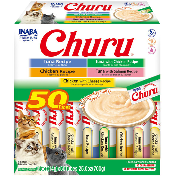 Inaba Churu Cat Treats Grain- Creamy Pur E Cat Treat/Topper Chicken Variety