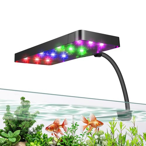 Jerepet Smart 9W Aquarium Led Light Nano Clip Lamp For Aquarium Plant GrowthRgb Full Spectrum Aquarium LightApp Control Adjustable Terrarium Light