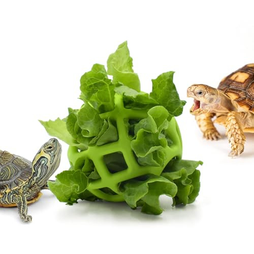 Jjmolle Turtle Feeder Ball - Slow Feeder Foraging Toy For Turtle Tortoise Hanging Fruit Vegetable Treat Holder Tank Habitat Accessories