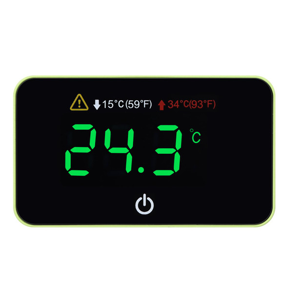 Jlenoveg Aquarium Digital Thermometer With Led Touch Screen - Stick-On Fish Tank Thermometer For Betta Tanks Hi/Lo Temperature Alarm Cordless Waterproof Sensor Cr2032 Battery (14-140 F/-10-60 C)