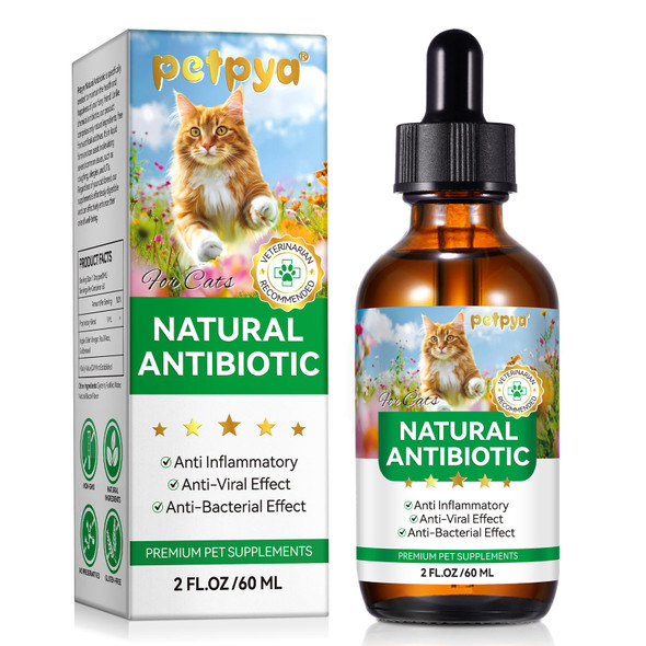 Jollifish Antibiotics For Cats Natural Antibiotic Drops Supports Immune & Allergy & Itch Relief Vitamins Herbal Supplement Pet Supplies Cats Uti Antibiotics Chicken Flavor - 2 Fl Oz / 60Ml