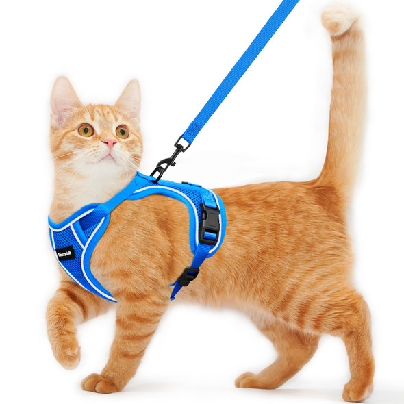 Kaazylab Cat Harness And Leash For Walking Escape Proof Soft Adjustable Cat Leash Breathable Comfortable Vest Easy To Wear Kitten Harness For Outdoor Travel Black S