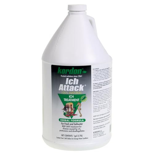 Kordon Ich-Attack Disease Inhibitor: Treats For Ich & External Fish Diseases 100% Organic Herbal Treatment For Fresh & Saltwater Safe For Invertebrates Made In The Usa 1 Gallon