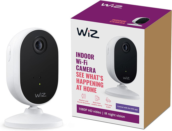 WiZ Indoor Security Camera - 1080p HD Video - Full-Duplex Audio - Activate with Motion - Control with App - Works with Alexa- Google Assistant and Siri Shortcuts- Bluetooth Compatible- No Hub Required WiZ Indoor Security Camera - 1080p HD Video - Full-Duplex Audio - Activate with Motion - Control with App - Works with Alexa- Google Assistant and Siri Shortcuts- Bluetooth Compatible- No Hub Required