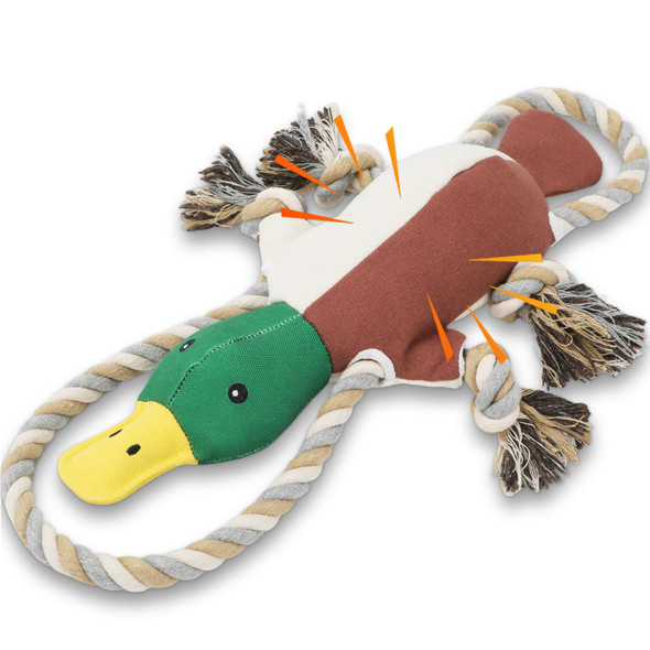 Letsmeet Lesmeet D Duck Dog Toys For Aggressive Chewers Puppy Toys With Crinkle Paper And Squeaker Interactive Tug Of War Dog Toy For Small Medium And Large Breeds