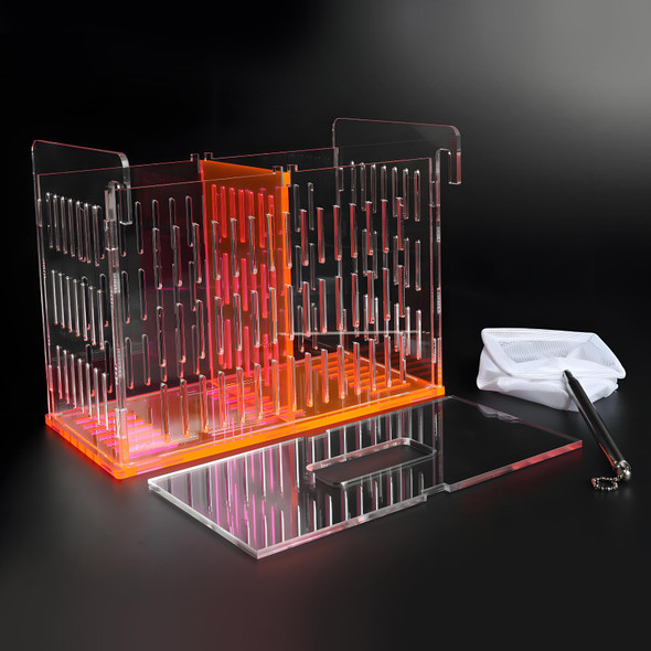 Liyaoli Aquarium Acrylic Breeding Box With Extendable Net - Fish Tank Breeder Box Isolation Acclimation Hatchery For Saltwater & Freshwater Baby Fish Shrimp Betta (Green 7.4X5.3X6.3 In)