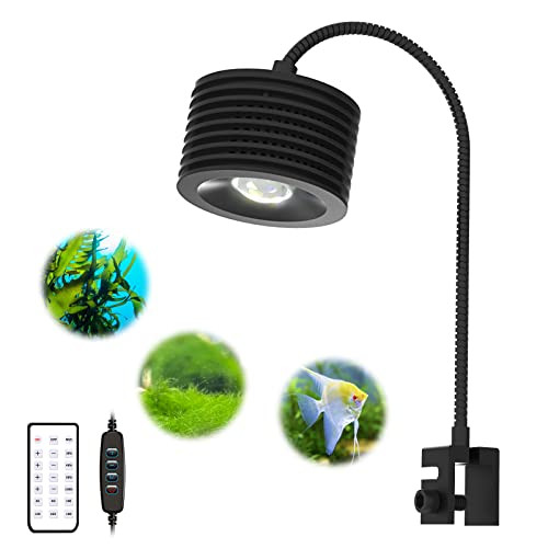 Lominie Led Aquarium Light Planted Tank Light 4 Channels Remote Control 6500K Aquarium Led Lamp For Freshwater Fish Tank Refugium With Gooseneck (A20 16W Freshwater)