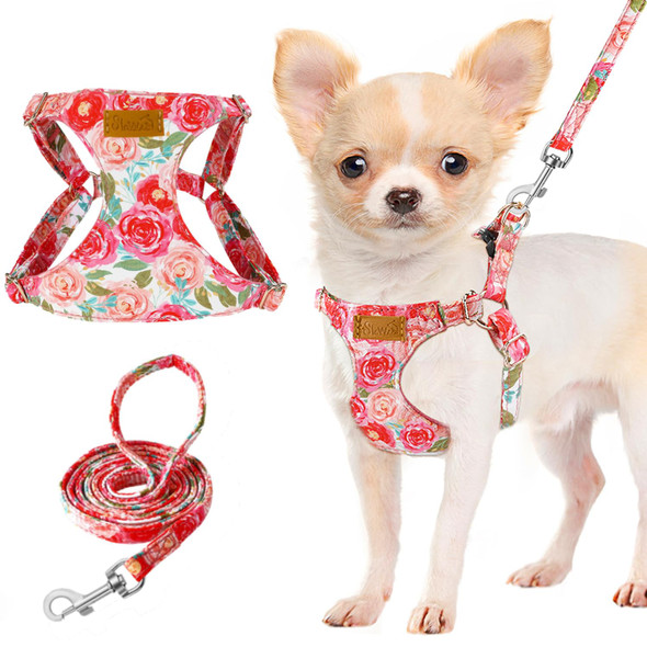 Lukovee Puppy Harness And Leash Set No Pull Lightweight Soft Suede Adjustable Pet Harness Vest With Snap Buckle For Puppy Small And Medium Size Dog (Pink-Xxs)
