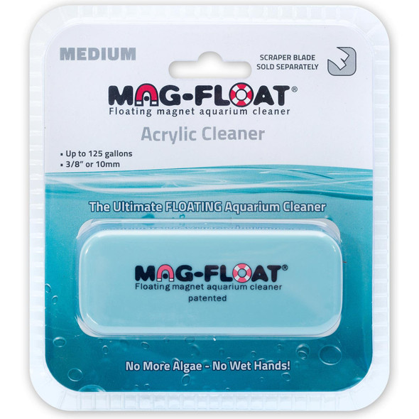 Mag-Float Medium Acrylic Aquarium Algae Scraper Cleaner Magfloat Floating Magnetic Fish Tank Magnet Cleaning Scrubber Brush Tool For Freshwater Saltwater Marine Reef Tanks