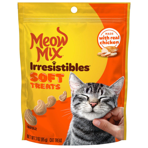 Meow Mix Irresistibles Soft Cat Treats With White Meat Chicken 3-Ounce Bag