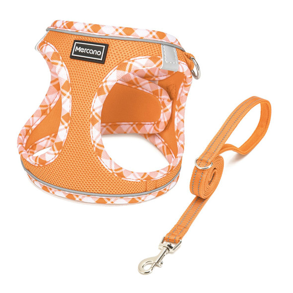 Mercano Soft Mesh Dog Harness And Leash Set No-Chock Step-In Reflective Breathable Lightweight Easy Walk Vest Harnesses With Safety Buckle For Small Dogs Cats (Pink Xs)