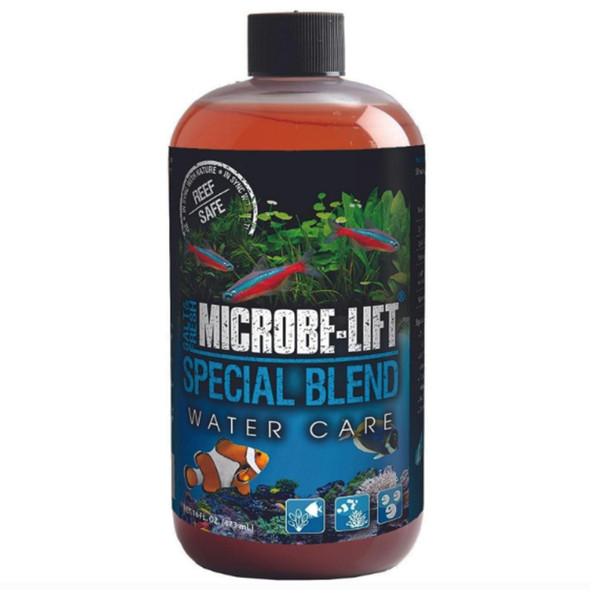 Microbe-Lift Special Blend Aquarium Treatment Fish Tank Water Conditioner For Freshwater And Saltwater Tanks Helps With Aquarium Algae Control And Odor 16 Ounces (Sbh16)