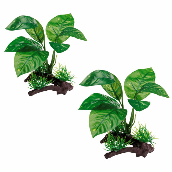 Moonorange Reptile Artificial Plants Terrarium Plants Decorations Supplies Aquarium Fish Tank Plant Amphibian Habitat Hideout Tank Accessories (M Set-2Pcs/D)