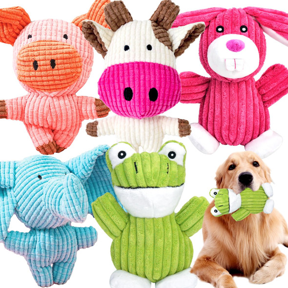 Mrsohret 5 Pack Squeaky Dog Toys Tough Stuffed Plush Puppy Tough Chew Toys Durable Plush Animal Dog Toy For Large Small Medium Dogs To Keep Them Busy
