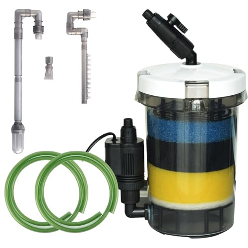 Muzibama 105Gph Canister Filter External Aquarium Filter Ultra-Quiet Water Circulation Cleaning Machine With Water Pump 4 Layer Filtration For Fish Tanks And Aquariums Up To 75 Gallons