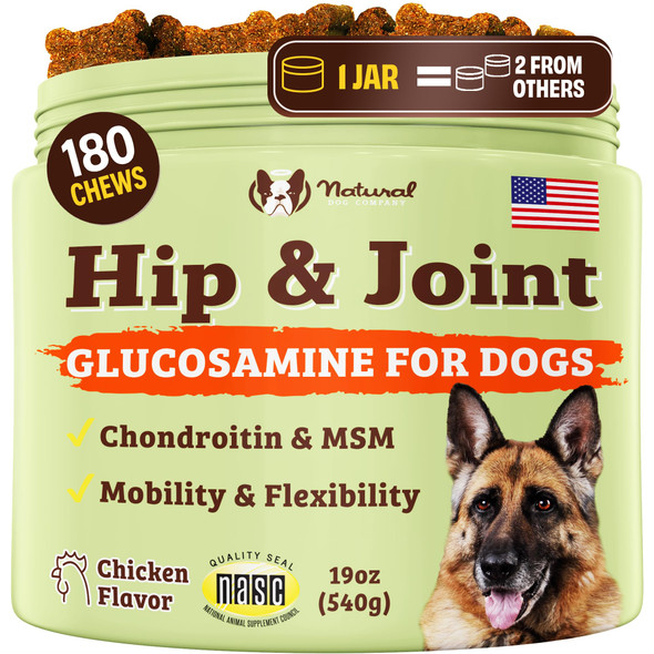Natural Dog Company Liquid Glucosamine For Dogs Hip & Joint Oil Extra Strength Cartilage Joint Supplement For Dogs Helps Mobility Eases Occasional Stiffness Glucosamine Chondroitin 32 Oz.