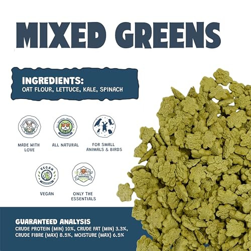 No Furries Delights Treats 100% All Natural Mini Bites For Rabbit Hamster Guinea Pig Chinchilla Pet Rat Mice Gerbil Bird Healthy Enrichment Bonding Rewarding (50G Mixed Greens)