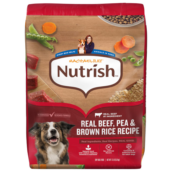 Nutrish Rachael Ray Adult Dry Dog Food Real Beef Pea & Brown Rice Recipe 13 Lb. Bag