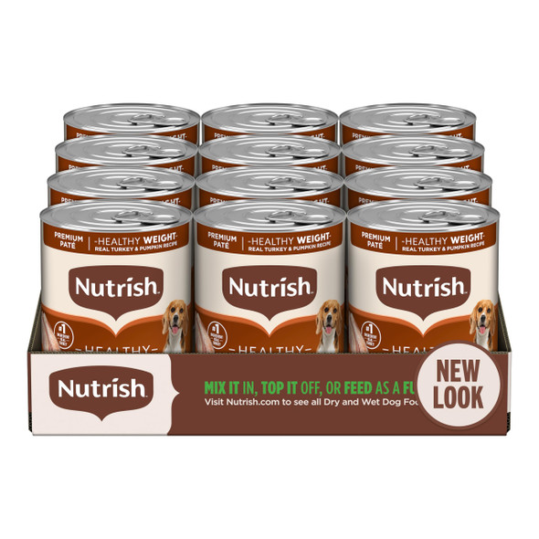 Nutrish Real Beef & Pumpkin Recipe Whole Health Blend Premium Pat Wet Dog Food 13 Oz. Can 12 Count Packaging May Vary (Rachael Ray)