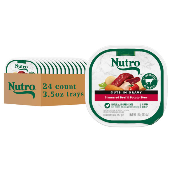 Nutro Natural Choice Cuts In Gravy Wet Dog Food Grain Dog Food Wet Recipes Beef Lamb Chicken And Turkey Variety Pack 3.5 Oz. Trays (36 Count)