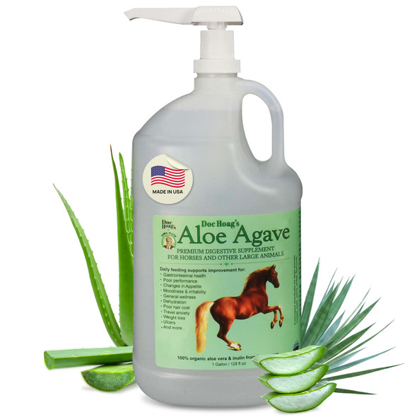 Doc Hoag S Aloe Vera+Agave Premium Horse Supplement Made In Usa Original Udder Balm Natural Gastric Support For Horses & Large Animals Stress Relief & Ulcer Care 128 Fl Oz.