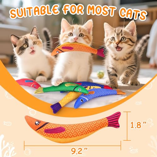 Patsfran Cat Toys For Indoor Cats 6 Pack Interactive Catnip Toys For Bored Kitten Kicker Toy For Kitty With Sound Cat Chew Toys For All Breeds