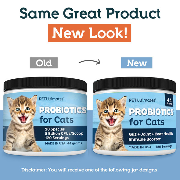 Petultimates Pet Ultimates Probiotics For Cats 20-Species Cat Probiotic Powder To Treat Diarrhea Vomiting Digestive Support & Cat Antibiotics Recovery Cat Health Supplies (44 Gr)