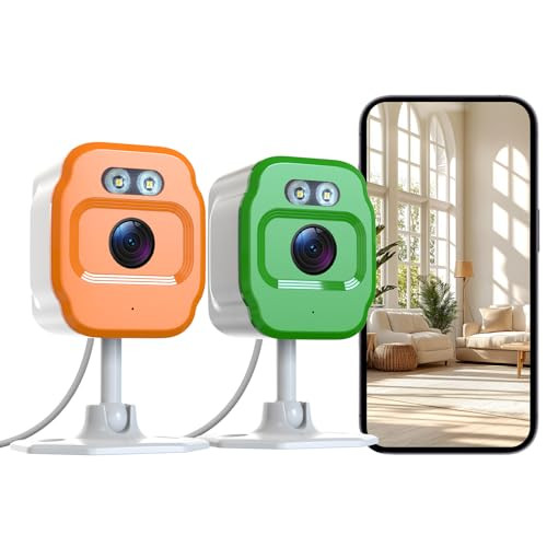 Phansatim 2Pcs 1080P Wifi Security Cameras Baby Monitor Indoor Security Camera Cat&Dog Camera With Motion Detection Indoor Camera Full Color Night VisionTwo-Way Voice And Siren Cloud Storage