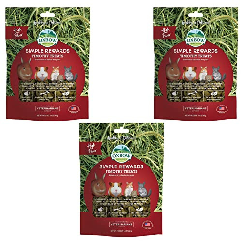 Piuess Oxbow (3 Pack) Simple Rewards Treats - Small Animals Timothy 1.4 Oz