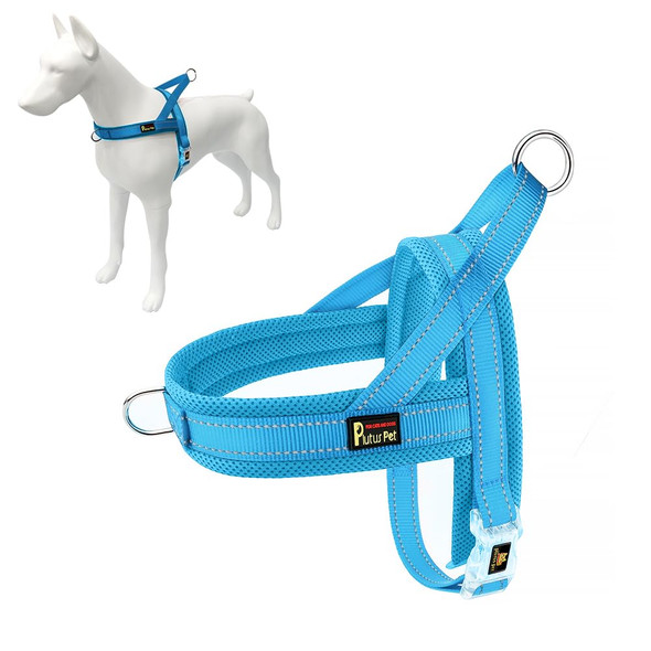 Plutus Pet No Pull Dog Harness With Breathable Mesh Padded Adjustable Reflective Escape Proof Dog Harness Quick Fit Dog Vest Harness For Small Medium Large Dogs(M Navy Blue)
