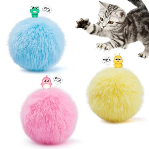 Potaroma Chirping Cat Toys Balls With Silvervine Catnip D 3 Pack Fluffy Interactive Cat Kicker 3 Lifelike Animal Sounds Kitty Kitten Catnip Exercise Toys