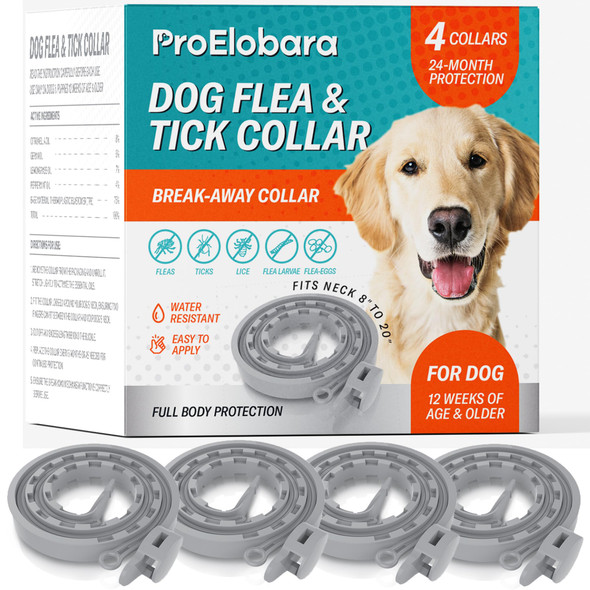 Proelobara Flea And Tick Prevention Collars For Dogs: Effective Pet Flea Tick Treatment For Dog Collar - Adjustable Natural Flea Tick Collars For Extra Large Medium Small Dogs Fleas Ticks Control For Puppies