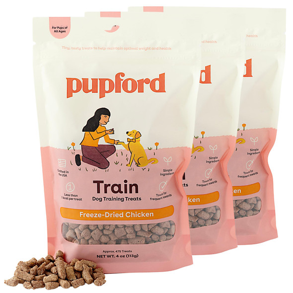 Pupford Ze Dried Training Treats For Dogs & Puppies 475+ Two Ingredient Bites (Rabbit 4 Oz)