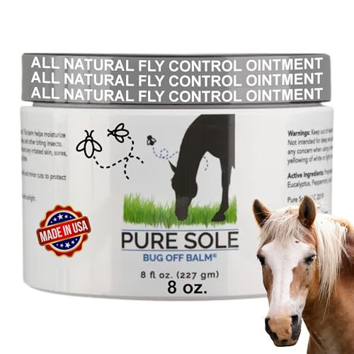 Bug Balm For Horses Pure Sole Bug Off Balm Helps Protect Ponies Cows Donkeys & Other Farm Animals Sweet Itch Belly Balm Ointment Safe For Face Ears Eyes And Wounds 8 Oz.