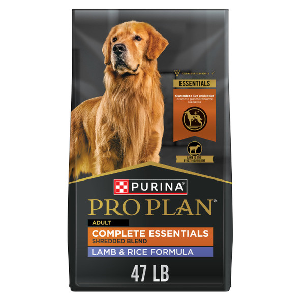 Purina Pro Plan Complete Essentials Shredded Blend Lamb And Rice High Protein Dog Food With Probiotics For Dogs - 15 Lb. Bag