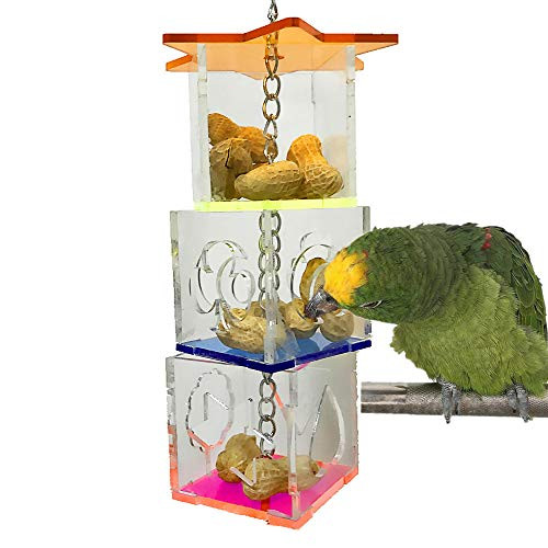 Ricefine Bird Foraging ToysCreative Parrot Feeder BoxHanging Treat Foraging Toy For AnchoviesParakeetsCockatielConureMynahMacow