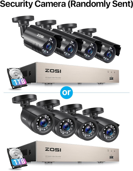 ZOSI 3K Lite Security Camera System with AI Human Vehicle Detection,H.265+ 8CH HD TVI Video DVR Recorder with 4X HD 1920TVL 1080P Indoor Outdoor Weatherproof CCTV Cameras,Remote Access,1TB Hard Drive