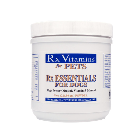 Rx Vitamins Essentials For Dogs - Daily Vitamins & Minerals - With Blue Spirulina Kelp Powder And Milk Thistle - Complete Canine Vitamins And Essential Minerals Powder - 8 Oz