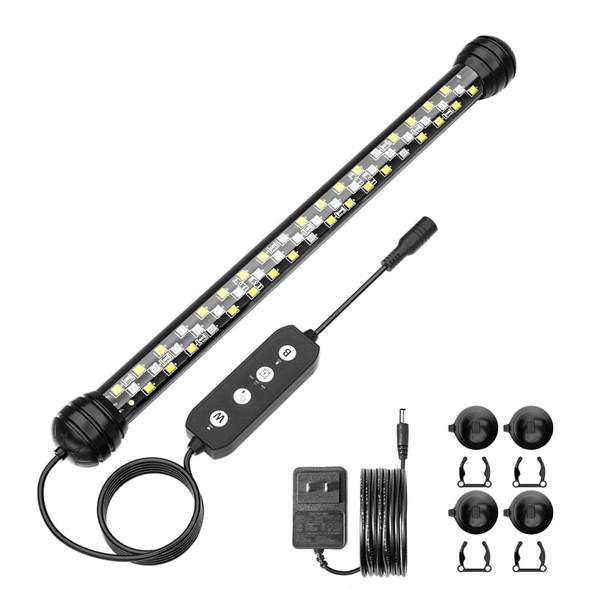 Seaoura Led Aquarium Light With Timer Submersible Aquarium Plant Light Fish Tank Light With Auto On/Off 3 Lighting Modes Adjustable Brightness (11 Inch For 12-23Inch Planted Tank) 7W