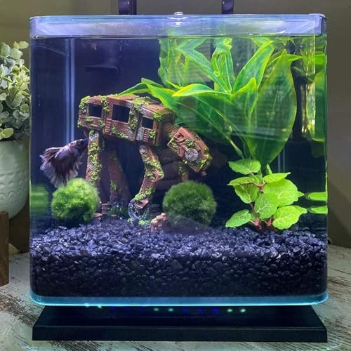 Slocme Aquarium At-At Imperial Walker Decorations - Fish Tank Resin Robot Tropical Betta Fish Hide Cave Ornament