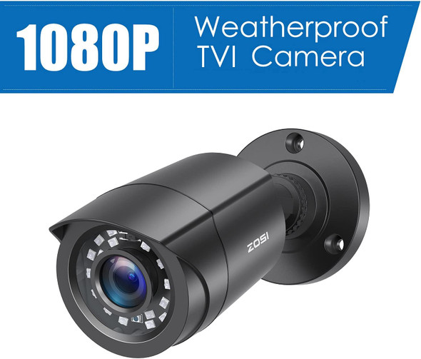 ZOSI 4 Pack 2MP 1080p HD-TVI Home Security Camera Outdoor Indoor 1920TVL,24PCS LEDs,80ft Night Vision, 90°View Angle, Weatherproof Outside Surveillance CCTV Bullet Camera(Black) ZOSI 4 Pack 2MP 1080p HD-TVI Home Security Camera Outdoor Indoor 1920TVL,24PCS LEDs,80ft Night Vision, 90°View Angle, Weatherproof Outside Surveillance CCTV Bullet Camera(Black)