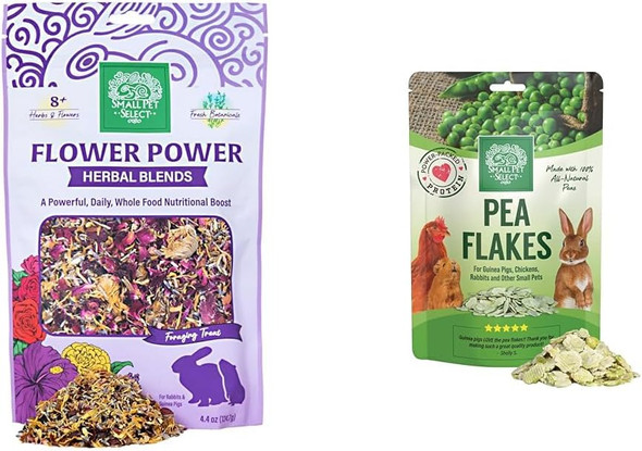 Small Pet Select - Pea Flakes Treats For Rabbit Bunny Guinea Pig Chickens Bunny Hamster And Other Small Pets 8 Oz