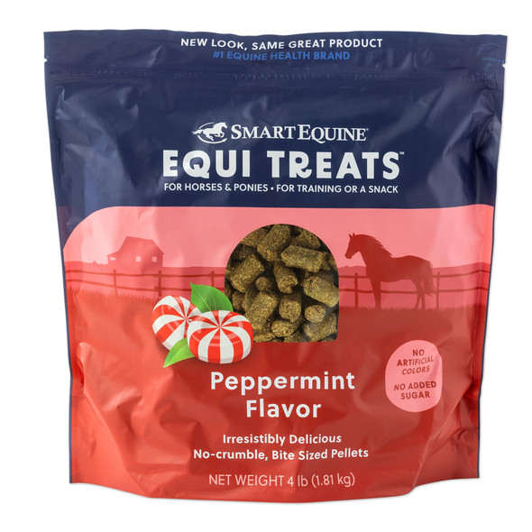 Uckele Smartequine Equi Treats Made With Timothy Grass & Sunflower Meal High-Fiber Horse Treats Low Esc & Starch Bite-Sized No Added Sugar Cookies For Horses 4 Lb (4 Lb Peppermint).