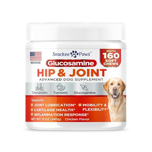 Snackee Paws Hip And Joint Supplement For Dogs - Glucosamine For Dogs - Approx 160 Joint Pain Relief Chews - Chondroitin Msm - Hemp Oil - Advanced Canine Health Supplement - Mobility Support Treats