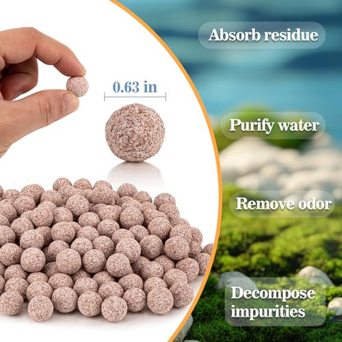 Sukh Ceramic Bio Balls - Fish Tank Sphere Filter Media Nano-Tech Bio-Spheres Bio Media For AquariumFish Tank SumpPondFreshwaterCanister Filter And Koi Ponds15Oz
