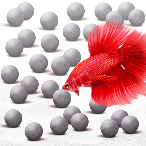 Sungrow Tropical Fish Water Conditioner Balls Gray Stones For Freshwater Tank And Community Aquarium Calcium-Enriched For Active Fish 10 Balls Per Pack